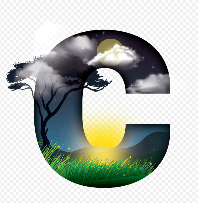 C letter marquee img, Font, C, impressive, english letters, vietnamese letters, nature, stylized alphabet Flowers, leaves, alphabet illustration, free png, free img