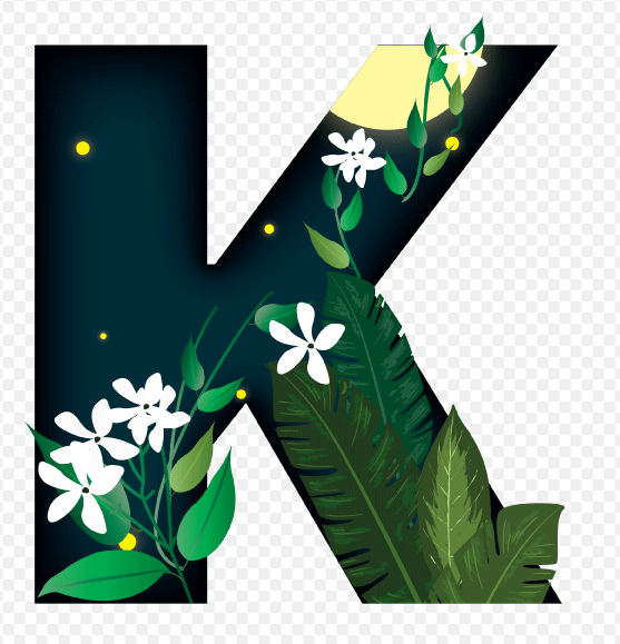 K letter marquee img, Font, K, impressive, english letters, vietnamese letters, nature, stylized alphabet Flowers, leaves, alphabet illustration, free png, free img