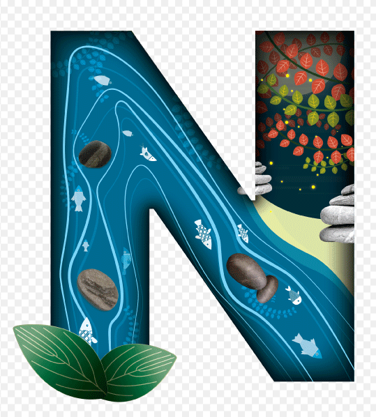 N letter marquee img, Font, N, impressive, english letters, vietnamese letters, nature, stylized alphabet Flowers, leaves, alphabet illustration, free png, free img