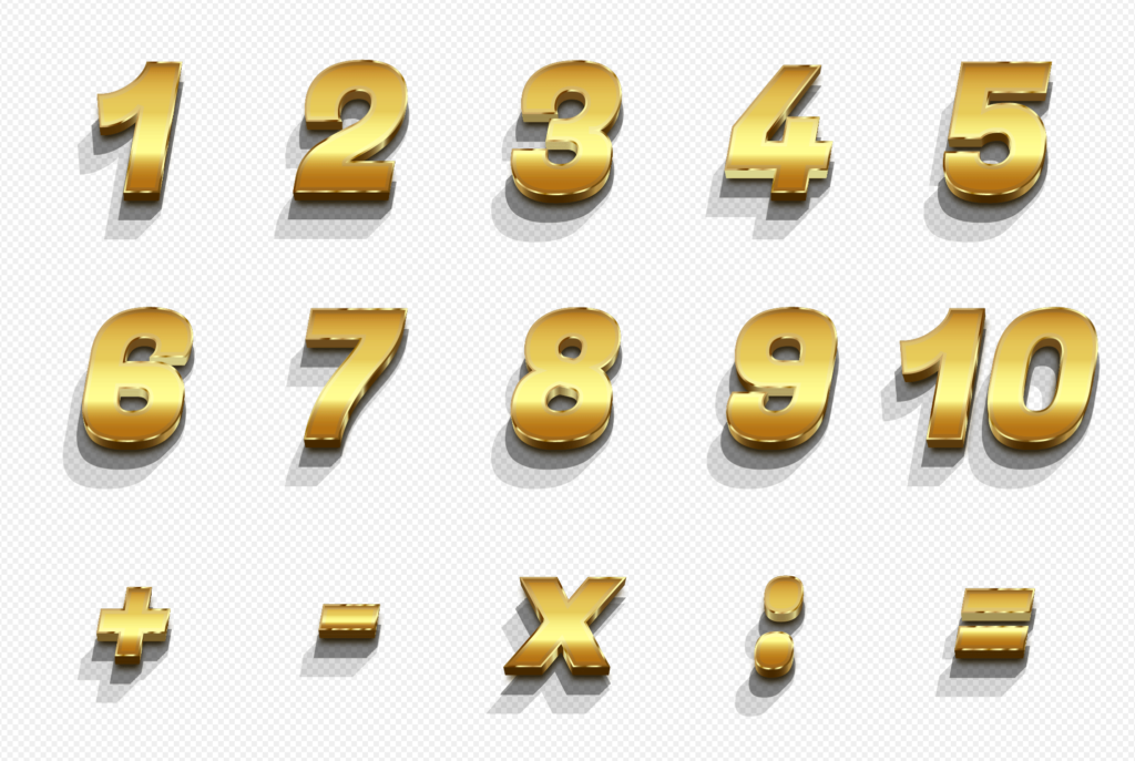 Golden numbers set realistic 3d