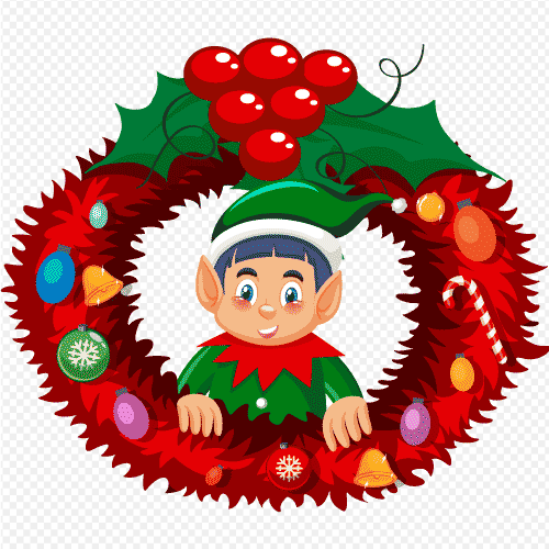 Christmas wreath pngdrop, Christmas wreath image, christmas elf
