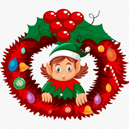 Christmas wreath pngdrop, Christmas wreath image, christmas elf
