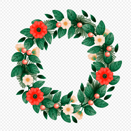 Water color Christmas wreath pngdrop, Christmas wreath image